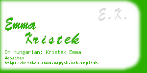 emma kristek business card